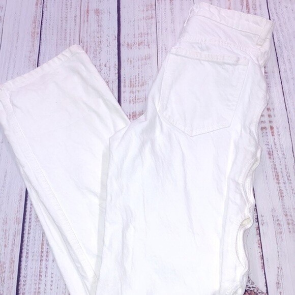 Zara bloggers favorite white high rise jeans with side leg cutout size 2 - Picture 10 of 16